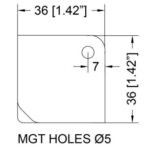 Mittlere PennBrite-Flachecke mit 2,4 mm Radius
