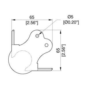 Kugelecke, groß, mit 2,5 mm Radius