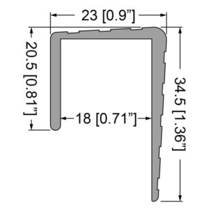 U-Profil, 18mm Aufnahme, L=4000mm