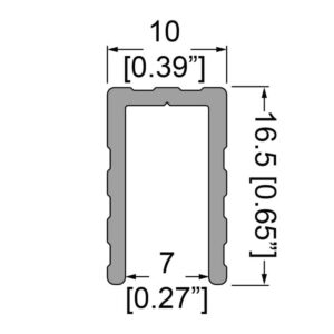 U-Profil, 7mm Aufnahme, L=4000mm