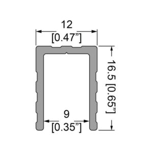 U-Profil, 9mm Aufnahme, L=4000mm