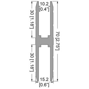 H-Profil 10.2mm, schwere Ausführung, L=2000mm