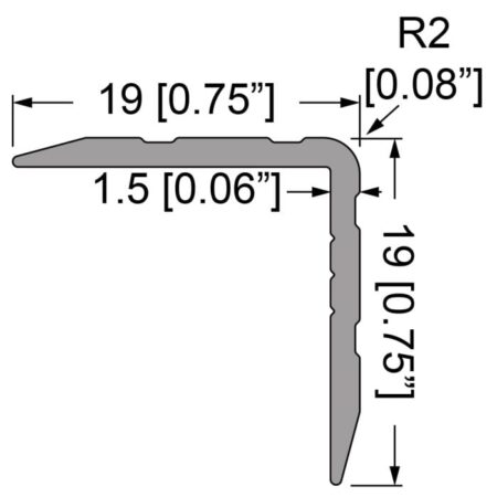 Kantenschutzprofil 20 mm x 20 mm x 1,5 mm, L=4000mm – Bild 2