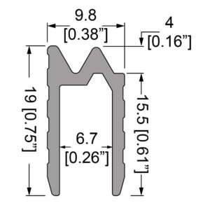 Schließprofil hybrid, 6,8mm, Biegequalität, L=4000mm