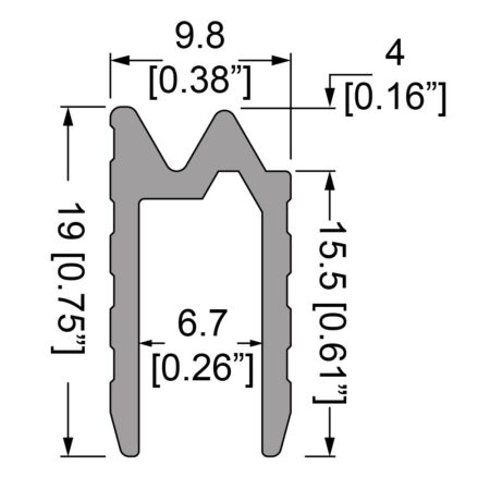 Schließprofil hybrid, 6,8 mm, Biegequalität, L = 4000 mm – Bild 2