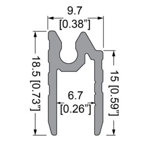 Schließprofil hybrid, 6,8mm, mit Kederrinne, L=4000mm