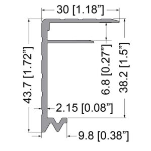 Rahmenprofil 6.8mm, 43×30, zu EG-0300, L=4000mm