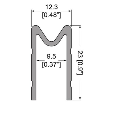 Schließprofil weiblich, 9,5 mm, L = 4000 mm – Bild 2