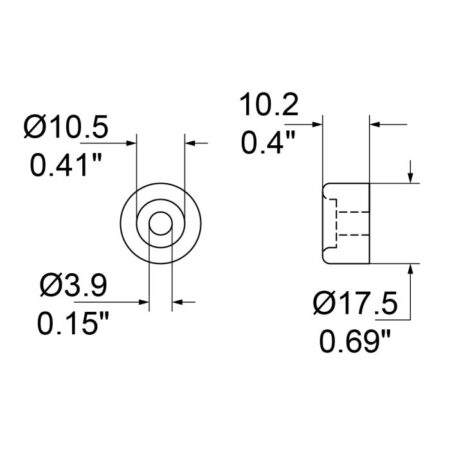 Gummifuß Ø 18 mm x 10 mm, schwarz – Bild 2