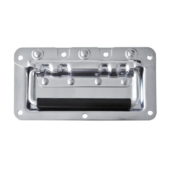 Stahlklappgriff in schmaler Einbauschale, Zinc