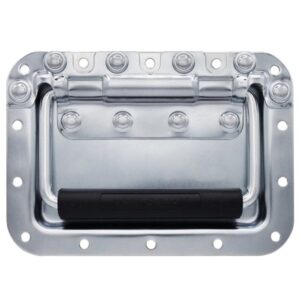 Stahlklappgriff, groß, in 10mm Einbauschale, Zinc