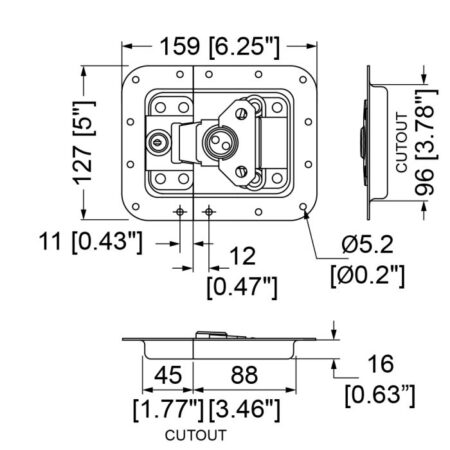 Butterfly groß, 16 mm Schale, gestuft, V-Feder, Schloss+Öse, Zink – Bild 2