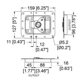 Butterfly groß, 16mm Schale, gestuft, Automatik, Öse, Zinc