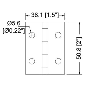 Scharnierstück 50×40, zu PG-3020 u. P1380, Zinc
