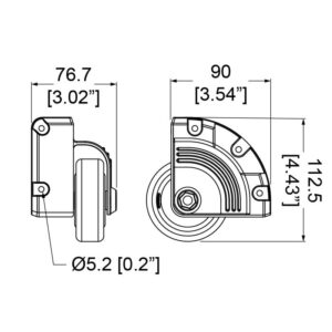 Aufbau-Eckrolle 75mm, Zinc