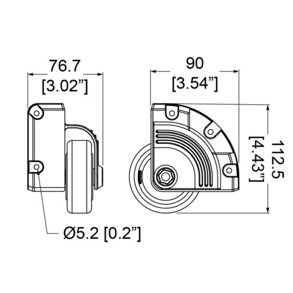 Aufbau-Eckrolle 75mm, Zinc – Bild 2