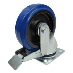 Lenkrolle 125mm, mit Stop, blau